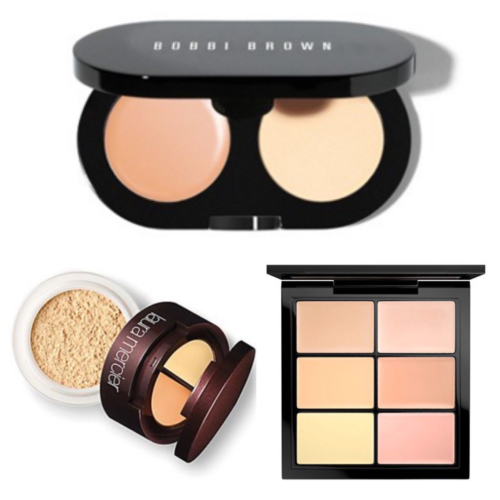 Bobby Brown Creamy Concealer Kit; Laura Mercer Undercover pot; Mac Correct conceal and correct Palette